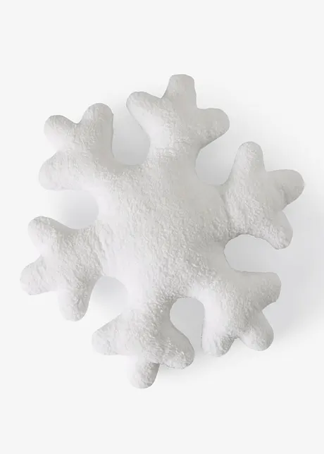 Fluffig prydnadskudde i form av en snöflinga, bonprix