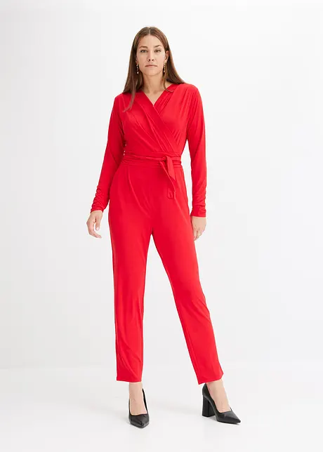 Jerseyjumpsuit med omlottlook, bonprix