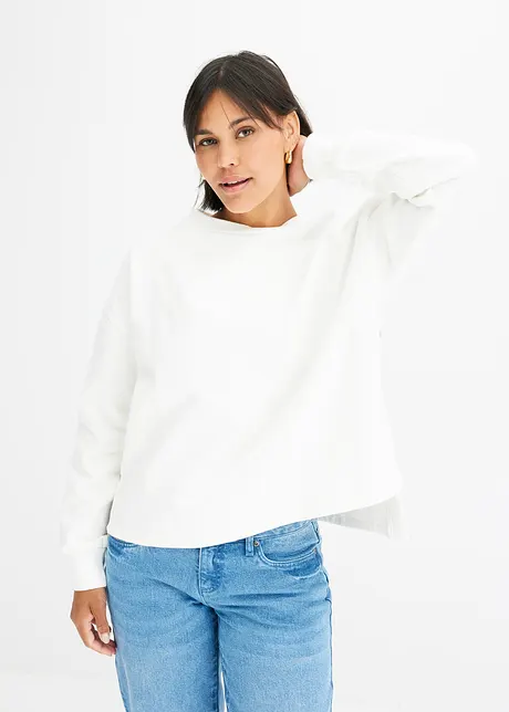 Sweatshirt med knappslå, bonprix