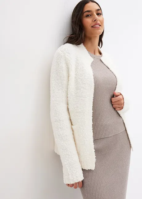 Cardigan av bouclégarn, bonprix