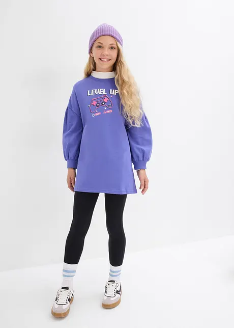 Sweatshirt och leggings i ekologisk bomull för barn (2 delar), bonprix