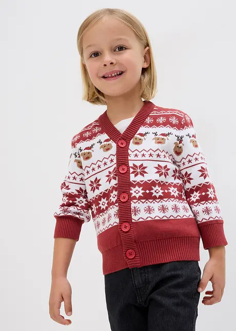 Barncardigan med julmotiv, bonprix