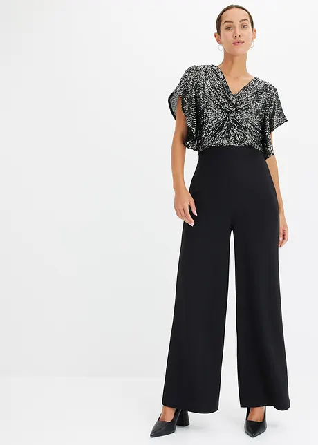 Jumpsuit med paljetter, bonprix