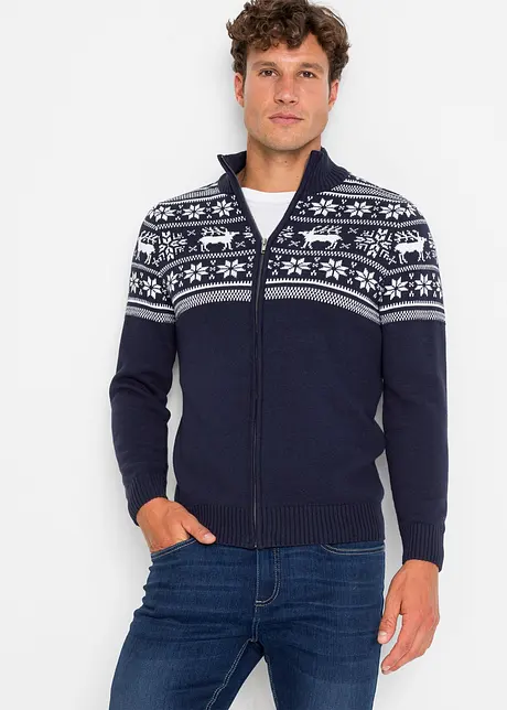 Hudvänlig lusemönstrad cardigan i ren bomull, bonprix