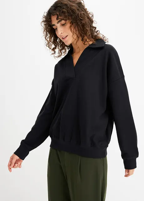 Sweatshirt med V-ringning, bonprix