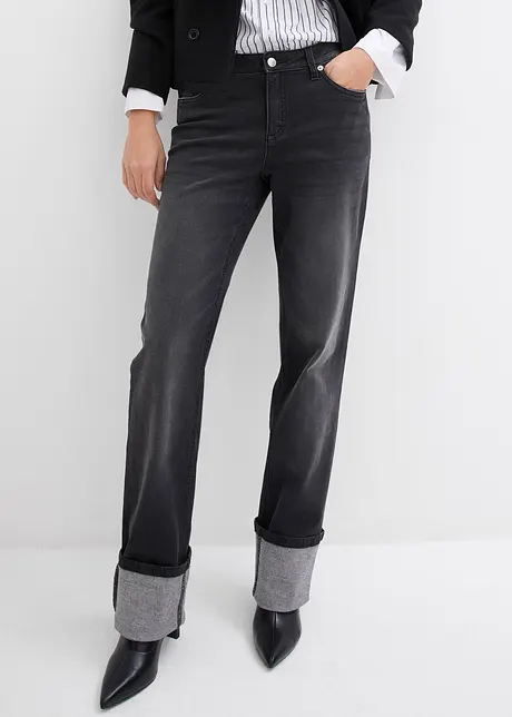 Straight Jeans, Mid Waist, med bekväm midja, bonprix