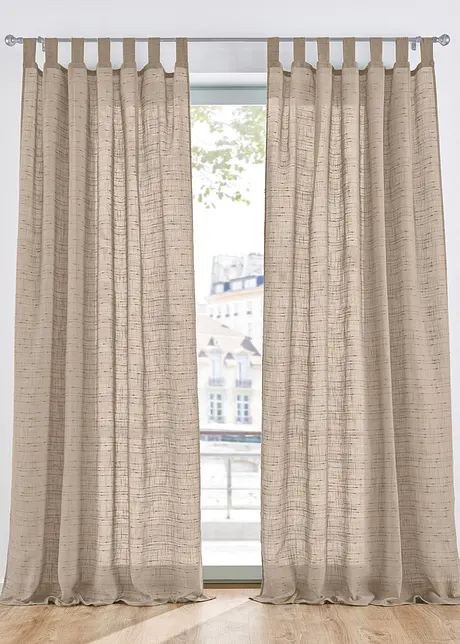 Gardin med linnelook (1-pack), bonprix