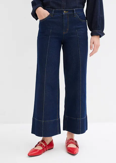 Wide Leg Jeans Mid Waist, cropped, bonprix