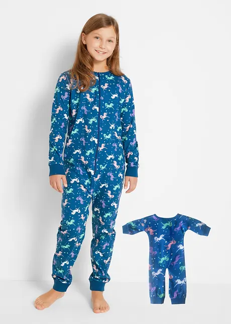 Sovoverall för flickor + dockpyjamas (2 delar), bonprix