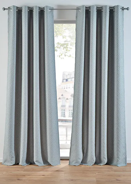Gardinlängd i jacquard med grafiskt mönster (1-pack), bonprix