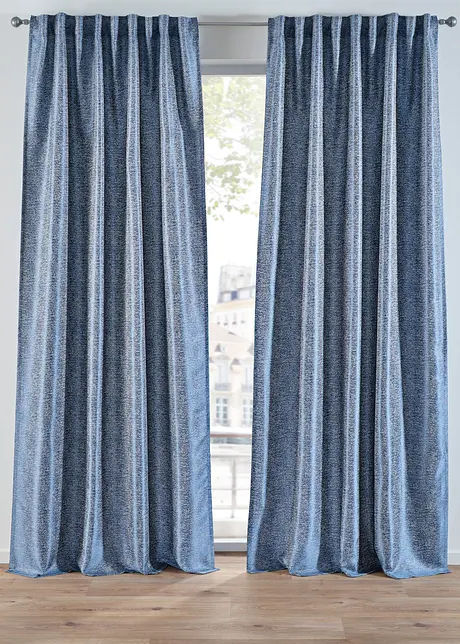 Jacquardmönstrad gardinlängd melerad (1-pack), bonprix