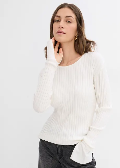 Ribbstickad topp, bonprix