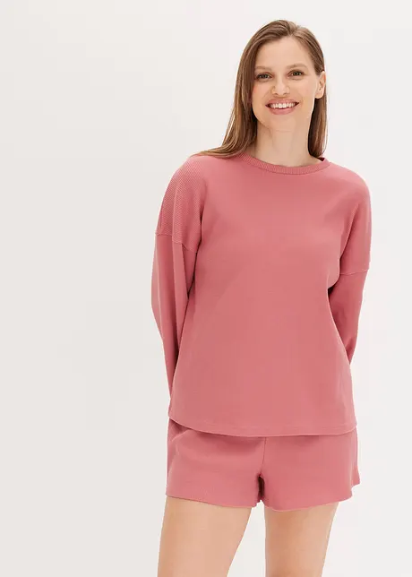 Hemmakläder av jersey med våffelstruktur och shorts, bonprix