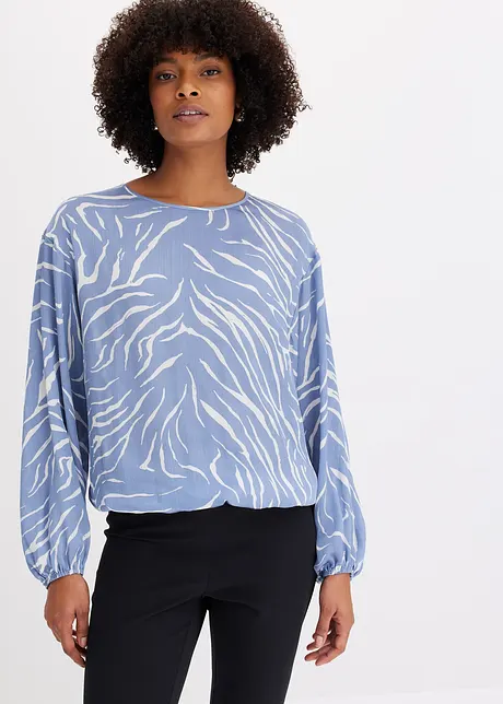 Blustunika i mönstrad satin, bonprix