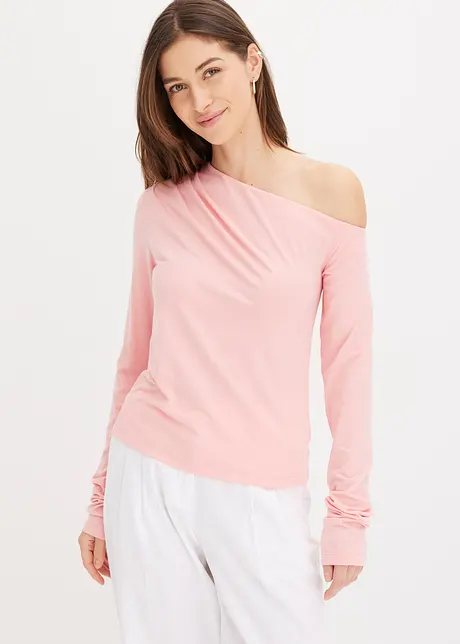 Off-shoulder-topp med rynkning, bonprix