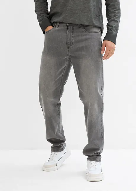 Powerstretchjeans med T-400 och bekvämt snitt, klassisk passform, avsmalnande ben, bonprix