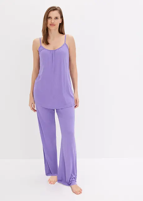 Pyjamas med smala axelband och viskos, bonprix