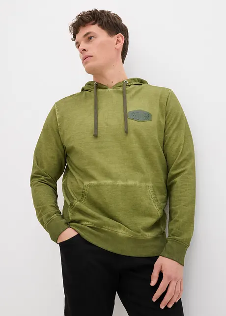 Sweatshirt med huva i ekologisk bomull, bonprix