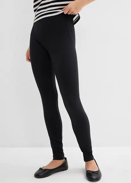 Leggings i elastiskt material med ekologisk bomull för barn (2-pack), bonprix