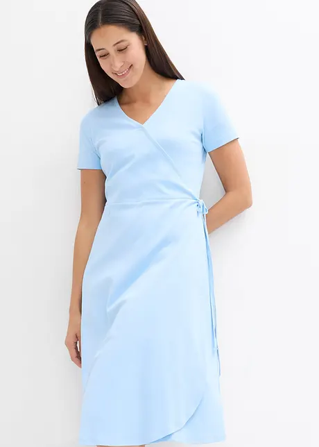 Jerseyklänning med omlottlook, bonprix