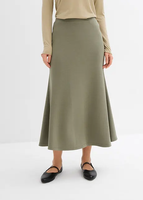 Mellanlång kjol i neopren, bonprix