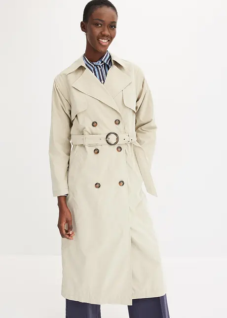 Trenchcoat med avtagbara ärmar och nederdel, bonprix