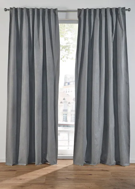 Mörkläggande gardinlängd med återvunnen polyester och struktur (1-pack), bonprix