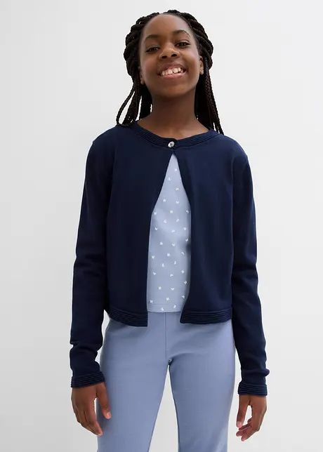 Stickad bolero med glitterstenar för barn, bonprix