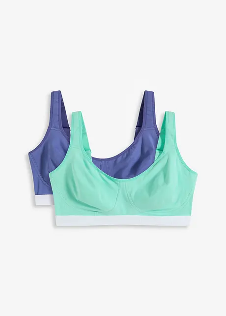 BH utan bygel med ekologisk bomull (2-pack), bonprix