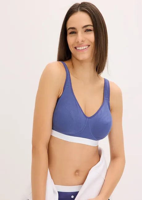 BH utan bygel med ekologisk bomull (2-pack), bonprix