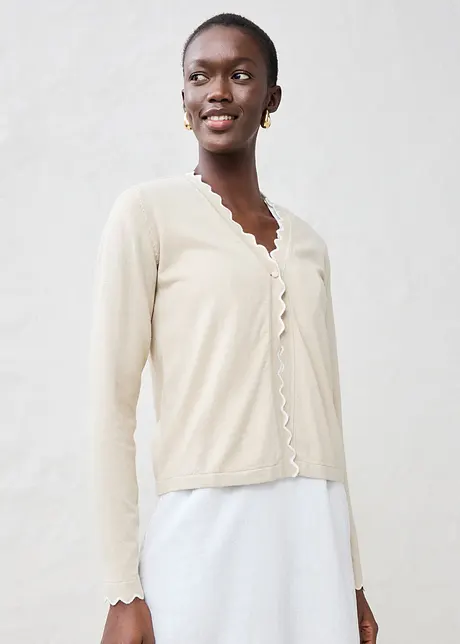 Cardigan med sidenandel, bonprix