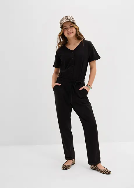 Jerseyjumpsuit med ekologisk bomull för barn, bonprix