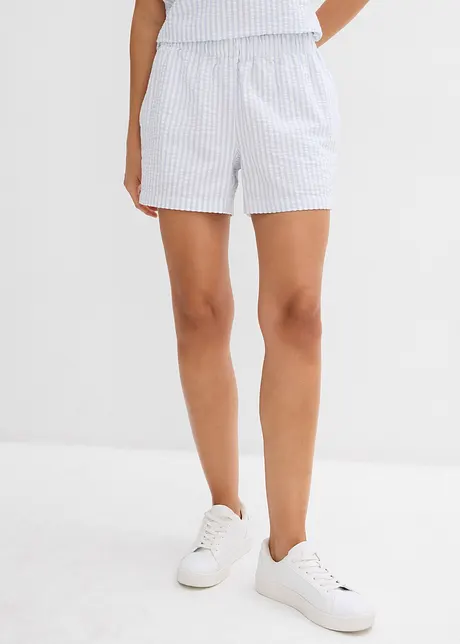 Randiga dra på-shorts i ren bomull, bonprix