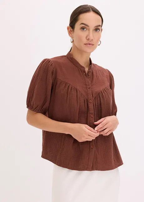 Kortärmad muslinblus, bonprix
