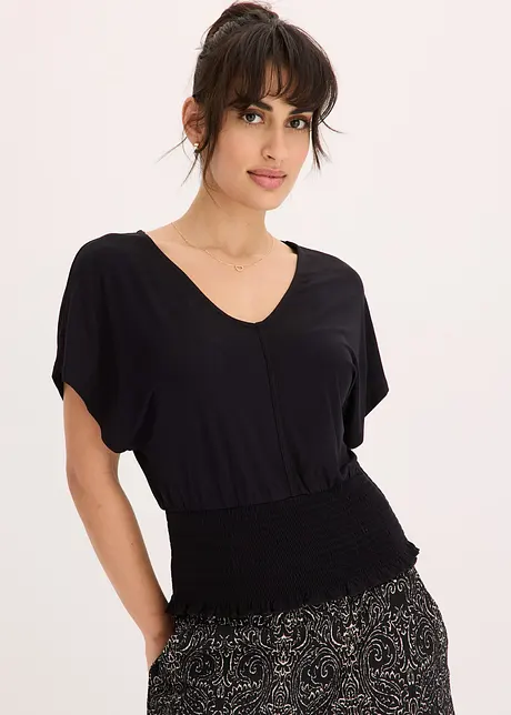 Topp med smock i nederkant, bonprix