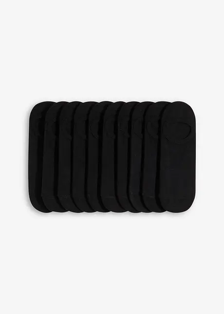 Ankelstrumpor med ekologisk bomull och silikonband (10-pack), bonprix