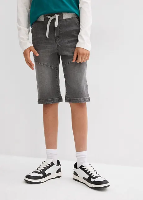 Stretchiga jeansbermudas, normal passform, bonprix