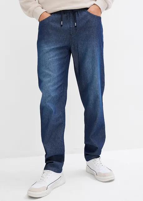 Dra på-jeans i somrig denim, klassisk passform (2-pack), bonprix