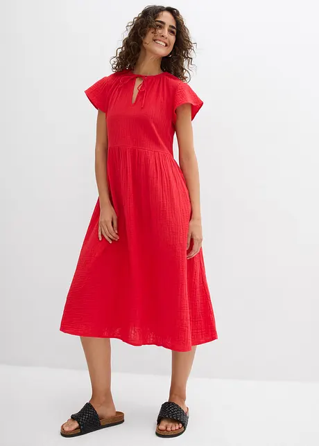 Klänning av mjuk muslin, bonprix