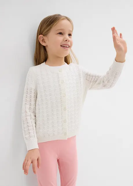 Hålmönstrad cardigan för barn, bonprix