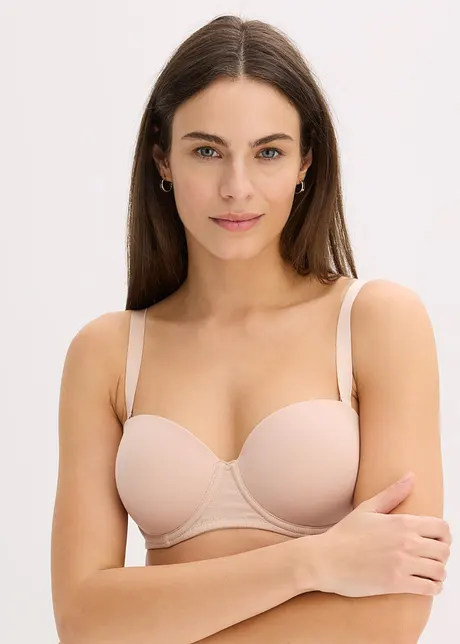 Axelbandslös BH med bygel med ekologisk bomull (2-pack), bonprix