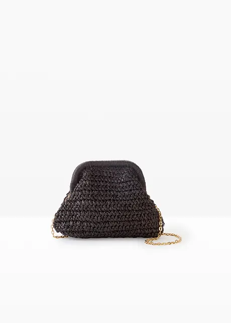Axelremsväska med halmlook, bonprix