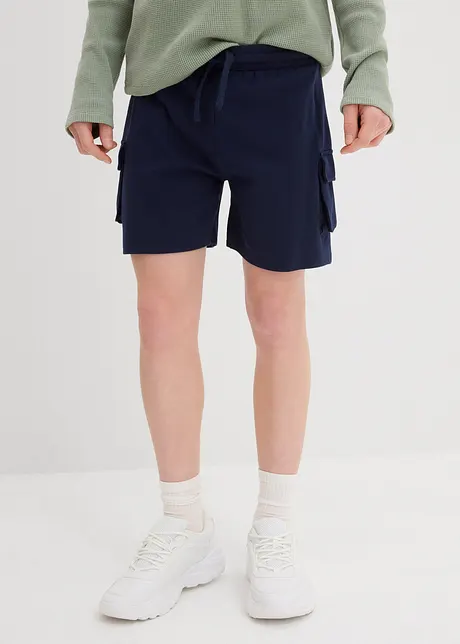 Trikåshorts i cargomodell av ekologisk bomull för barn, bonprix