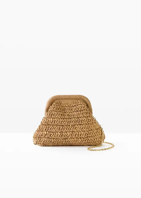 Axelremsväska med halmlook, bonprix