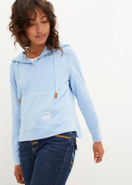 Sweatshirt med huva i fyrkantig modell, bonprix