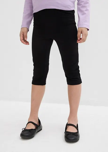 Caprileggings i elastisk bomullsmix för barn (2-pack), bonprix