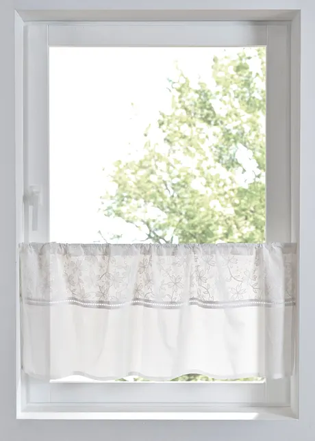 Cafégardin av ekologisk bomull med broderi, bonprix
