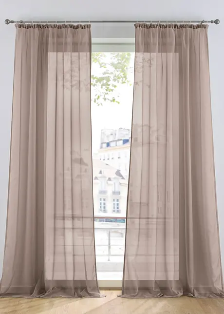Enfärgad gardin (1-pack), bonprix