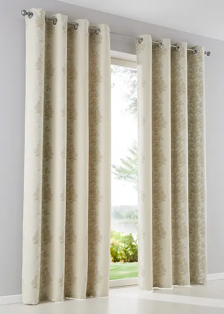 Mörkläggande gardinlängd i jacquard med termofunktion (1-pack), bonprix