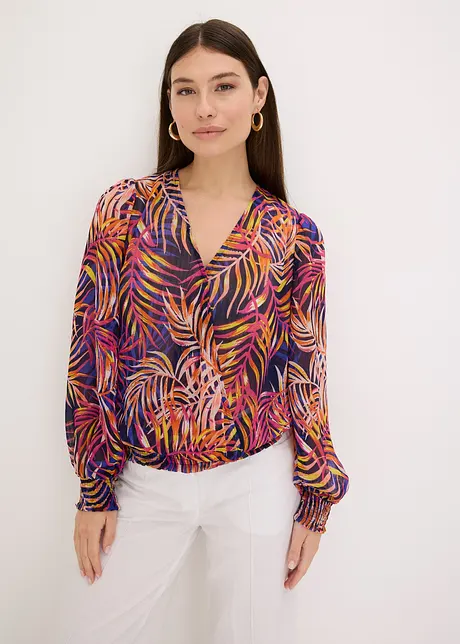 Mönstrad chiffongblus, bonprix